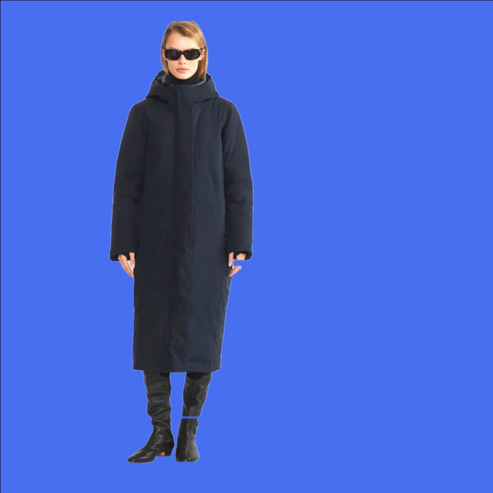 The North Face Womens long Down black parka medium